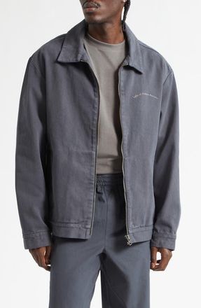Palmes Lake Cotton Twill Zip Jacket in Charcoal at Nordstrom, Size 36 Us