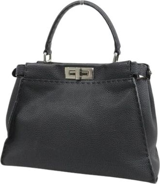 Fendi Pre-owned Handbags, female, Black, Size: ONE SIZE Pre-owned Vintage Leather Handbag