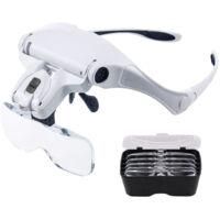 OEM Lupa Con 2 Led - Lupa Frontal Iluminada Para Lectura, Trabajos De Precisi&oacute;n, Reparaciones, Costura, Joyer&iacute;a, Relojer&iacute;a Y Manualidades - 5 Lentes Desmo