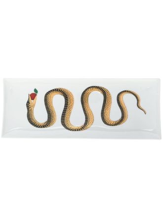 Fornasetti Vassoio Serpente con stampa (40cm) - Bianco