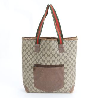 Gucci Sherry Line Brown Gg Supreme Shoulder Bag Tote Bag (Pre-Owned)