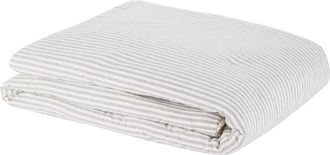 Maisons du monde Manta de algod&oacute;n de rayas crudo y azul 100x200 cm