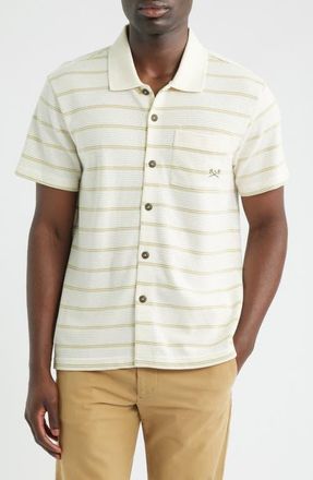 Dark Seas Shayne Short Sleeve Cotton Knit Button-Up Shirt in Off White at Nordstrom, Size Xx-Large