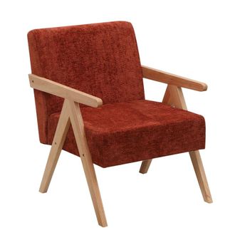 Nordlys Sill&oacute;n en madera y tejido terracota