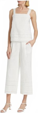 Elie Tahari The Adelle Linen Pants In White