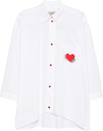 Alessandro Enriquez White Oversized Embroidered Shirt