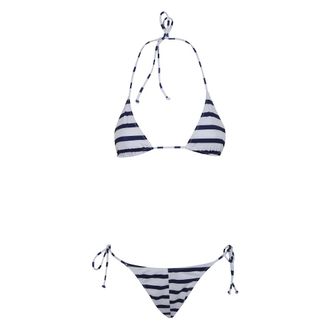 Jean Paul Gaultier Asymmetrische Marini&egrave;re Bikini-set - Dames - Badkleding - Blauw - Maat: M Tweed