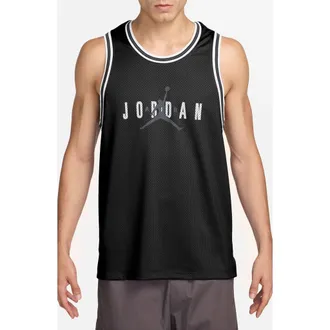 Nike Jordan Air Mesh Jersey Tank in Black/iron Grey at Nordstrom, Size X-Large