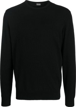 Ermenegildo Zegna crew neck cashmere sweater - men - Cashmere - 56 - Black