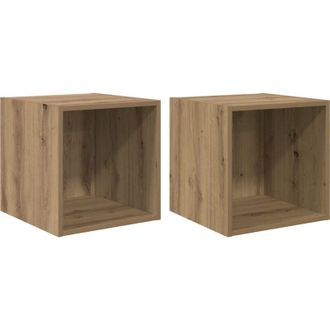 vidaXL Vidaxl - Mueble De Pared Con Estante 2 Pcs Roble Artisan 37 X 37 X 37 Cm