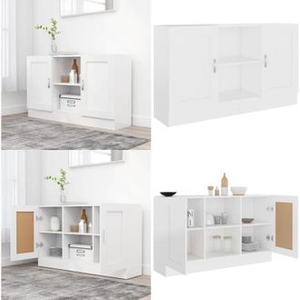 vidaXL Credenza Bianca 120x30,5x70 cm in Legno Multistrato - Credenza bianca - Credenza con ante
