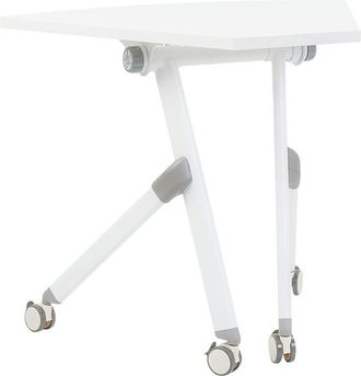 Beliani Beliani - Escritorio Moderno Plegable Con Ruedas Mesa M&oacute;vil Port&aacute;til 90 X 64 Cm Estructura Met&aacute;lica Blanco Bendi
