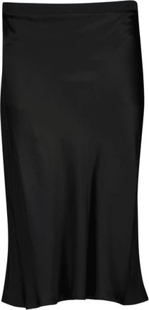Ami Satijnlook Midi Rok - Dames - Midirokken - Zwart - XS - Satijn - Rokken