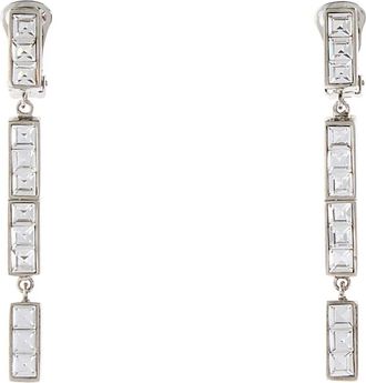 Alessandra Rich Kristallen Hanger Oorbellen - Dames - Oorbellen - Grijs - ONE Size - Accessoires