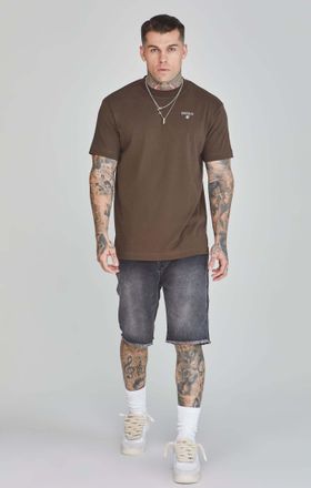 Siksilk T-Shirt SIKSILK Siksilk T-Shirt Graphic T-Shirt, Herren, Gr. L, braun, Obermaterial: 100% Baumwolle CO., Shirts T-Shirt