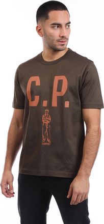 C.P. Company Mens C.P. Company Mercerized 30/2 Jersey Twisted Logo T-Shirt in Green