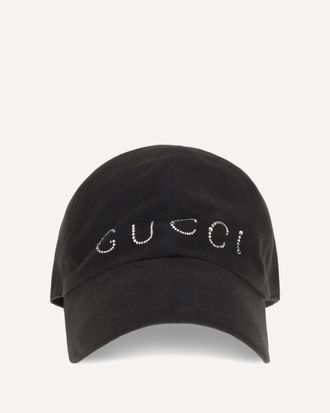 Gucci Rhinestone logo Baseball Cap Female S