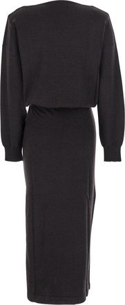 P.A.R.O.S.H. Womens Brown Dress With Boat Neck Wool