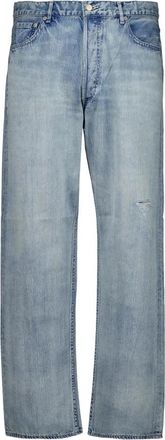 Auralee Faded Selvedge Light Denim Wide Pants - Heren - Regular Fit Jeans - Blauw - W34 - Denim - Jeans