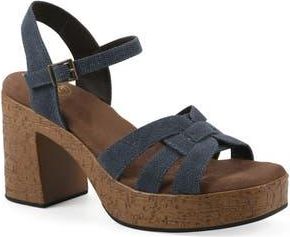 White Mountain Barista Platform Sandal in Denim Blue/Fab at Nordstrom Rack, Size 8.5