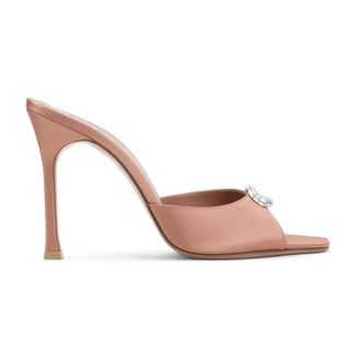 Amina Muaddi Mini Camelia Slipper - Dames - Muiltjes - Roze - 37 1/2 EU - Leer - Schoenen