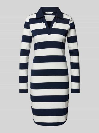Tom Tailor Denim Knielanges Kleid mit Streifenmuster in Marine, Gr&ouml;&szlig;e XS