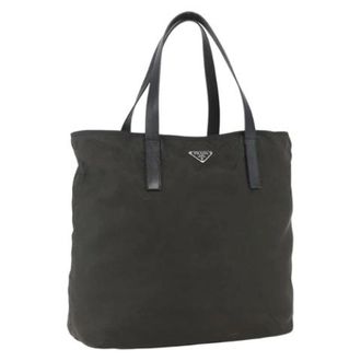Prada Pre-owned Tote Bags, female, Green, Size: ONE SIZE Pre-owned Nylon Tote Bag