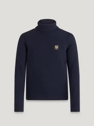 Belstaff Belstaff Watch Roll Neck Jumper Mens Lambswool Dark Ink Size 3XL