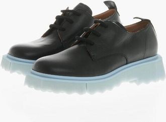 Off-white Leather Derby Shoes With Sponge-Effect Sole size 45