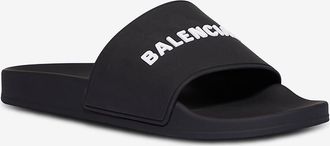 Balenciaga PVC-Pantoletten mit Logo Pool Slide