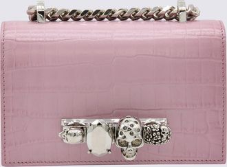 Alexander McQueen Pink Leather Jewelled Satchel Mini Shoulder Bag