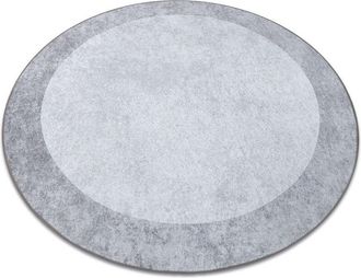 RugsX MIRO 51648.802 circle washing carpet Marble anti-slip - light grey grey round 160 cm