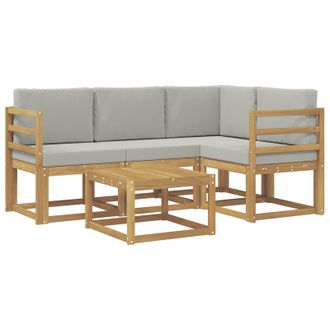 vidaXL Conjunto De Sof&aacute;s De Exterior 5 Pcs Blanco Y Gris Claro Vidaxl