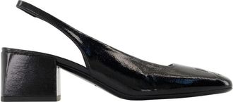 Courr&egrave;ges Zwarte Leren Heritage Sandalen - Dames - Pumps - Zwart - 36 EU - Leer - Schoenen