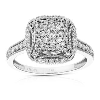 Vir Jewels 1/2 cttw Lab Grown Diamond Ring in Sterling Silver For Women