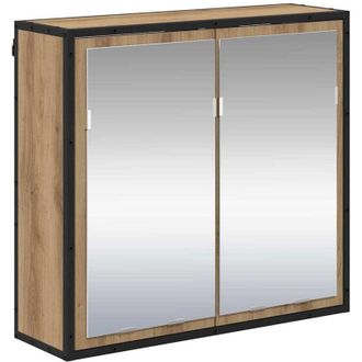 vidaXL Armario con espejo de baño Roble artisan 65 x 20 x 60 cm vidaXL