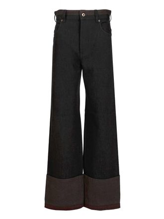 Loewe Cuffed Denim Jeans Trousers Nero-Uomo