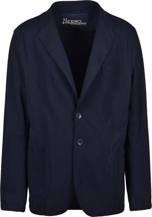 Herno Blue Polyamide Elastane Stretch Nylon Jacket