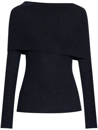 Fabiana Filippi Maglione monospalla a coste - Blu