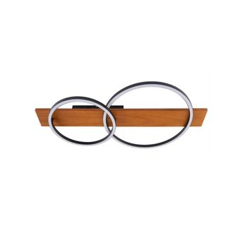 Lindby L&aacute;mpara de techo LED de Madera Marr&oacute;n