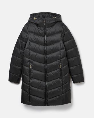 Joules Moorsdale Womens Parka in Black Recycled Material - Size 10 UK