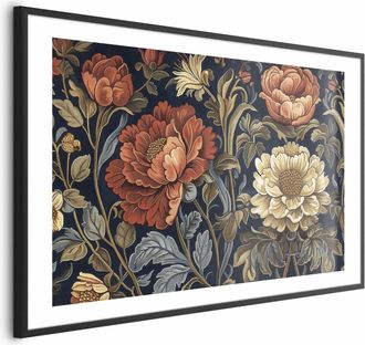 OEM Poster - Grandi Fiori In Stile Arazzo Retr&ograve;