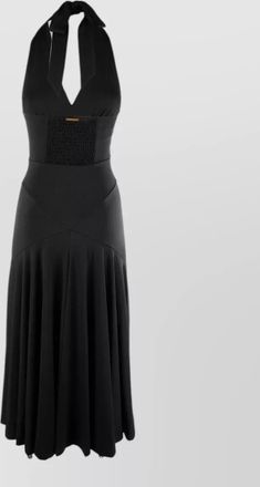 Michael Kors dress flared skirt halter neckline keyhole