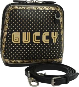 Gucci Pre-owned Leather Cross Body Bag - Dames - Vintage Schoudertas - Zwart - ONE Size - Leer - Vintage