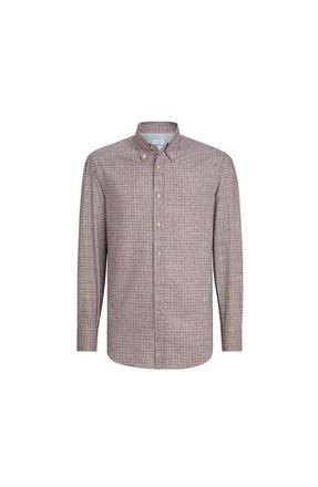 Brunello Cucinelli Printed twill shirt in Brown at Nordstrom, Size Xxx-Large Eu