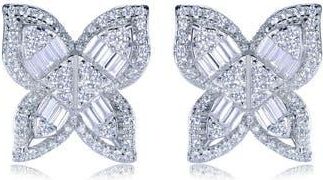 Suzy Levian Cubic Zirconia Butterfly Stud Earrings in Silver at Nordstrom Rack