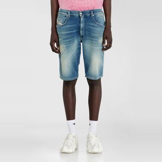 Diesel Chino shorts in JoggJeans with worn finish - Denim short pants - Man - Blue