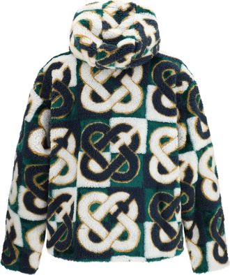 Casablanca Mens Monogram Fleece Hooded Jacket