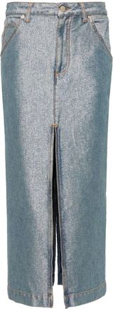 Darkpark Erika denim midi skirt - women - Viscose/Polyester/Cotton/Polyester/Cotton - 28 - Black