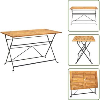 vidaXL The Living Store Tavolo da Giardino Pieghevole 120x70x74cm in Massello di Acacia - Tavolo pieghevole